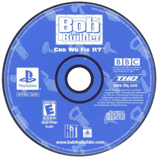 Bob the Builder: Can We Fix It? disc for PlayStation 1 (PS1) retro video game