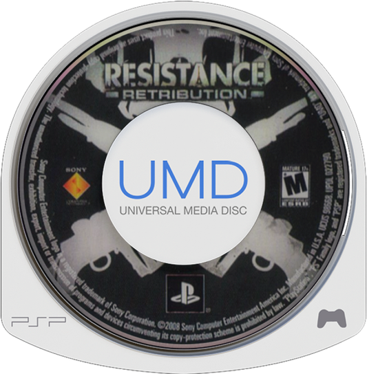 Resistance: Retribution PSP third-person shooter video game disc