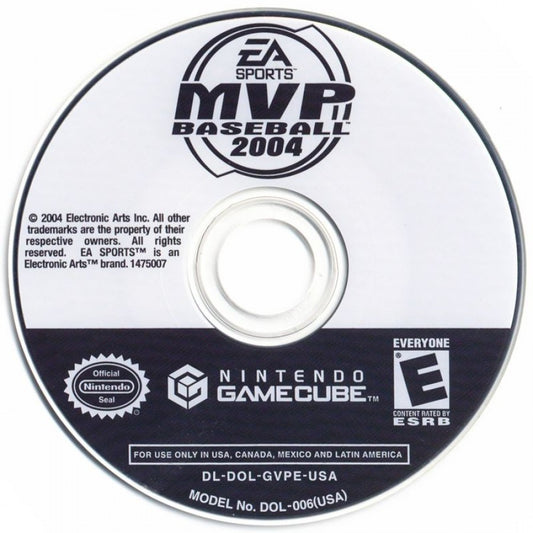 MVP Baseball 2004 disc for GameCube (GC) sports baseball video game