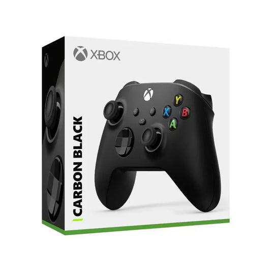 Xbox Wireless Controller Carbon Black wireless controller for Xbox Series X and Series S featuring a matte black design with textured grips hybrid D pad Bluetooth connectivity share button and ergonomic layout for comfortable gaming across console PC and mobile devices