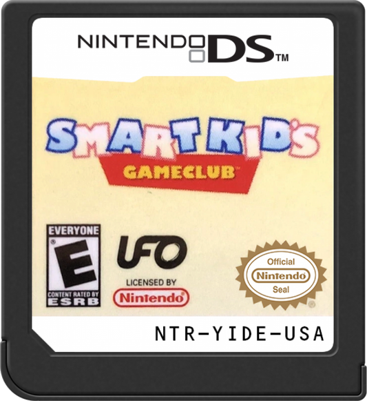 Smart Kid’s Gameclub Nintendo DS video game, educational mini-game collection, learning-focused gameplay, family-friendly handheld console title cartridge
