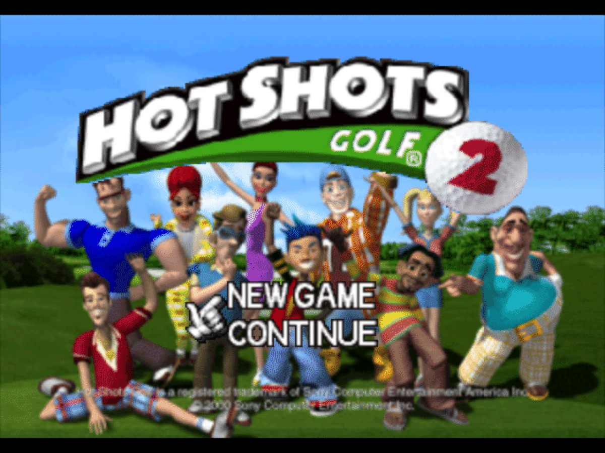 Hot Shots Golf 2 title card for PlayStation 1 (PS1) retro golf video game