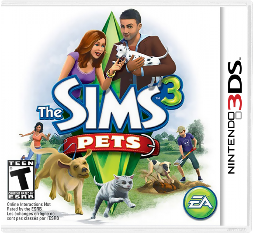 The Sims 3: Pets cover art for Nintendo 3DS (3DS) video game