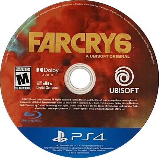 Far Cry 6 – PlayStation 4 (PS4) video game disc, open-world shooter by Ubisoft