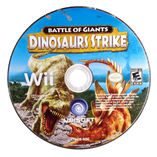 Battle of Giants Dinosaurs Strike disc for Nintendo Wii (Wii) video game