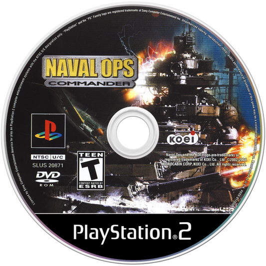Naval Ops: Commander – PlayStation 2 (PS2) naval strategy simulation video game disc