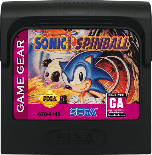 Sonic The HedgeHog: Spinball cartridge cover art for Sega Game Gear (GG) video game