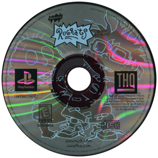 Rugrats: Search for Reptar disc for PlayStation 1 (PS1) family platformer video game