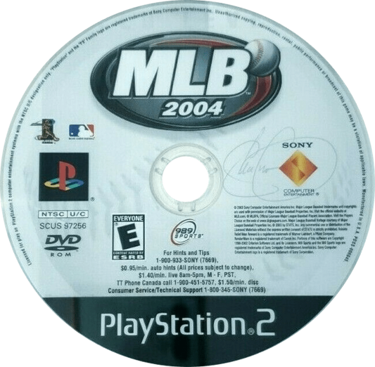 MLB 2004 for PlayStation 2 sports baseball video game featuring realistic MLB simulation authentic teams and stadiums franchise modes and classic Sony San Diego Studio gameplay experience disc