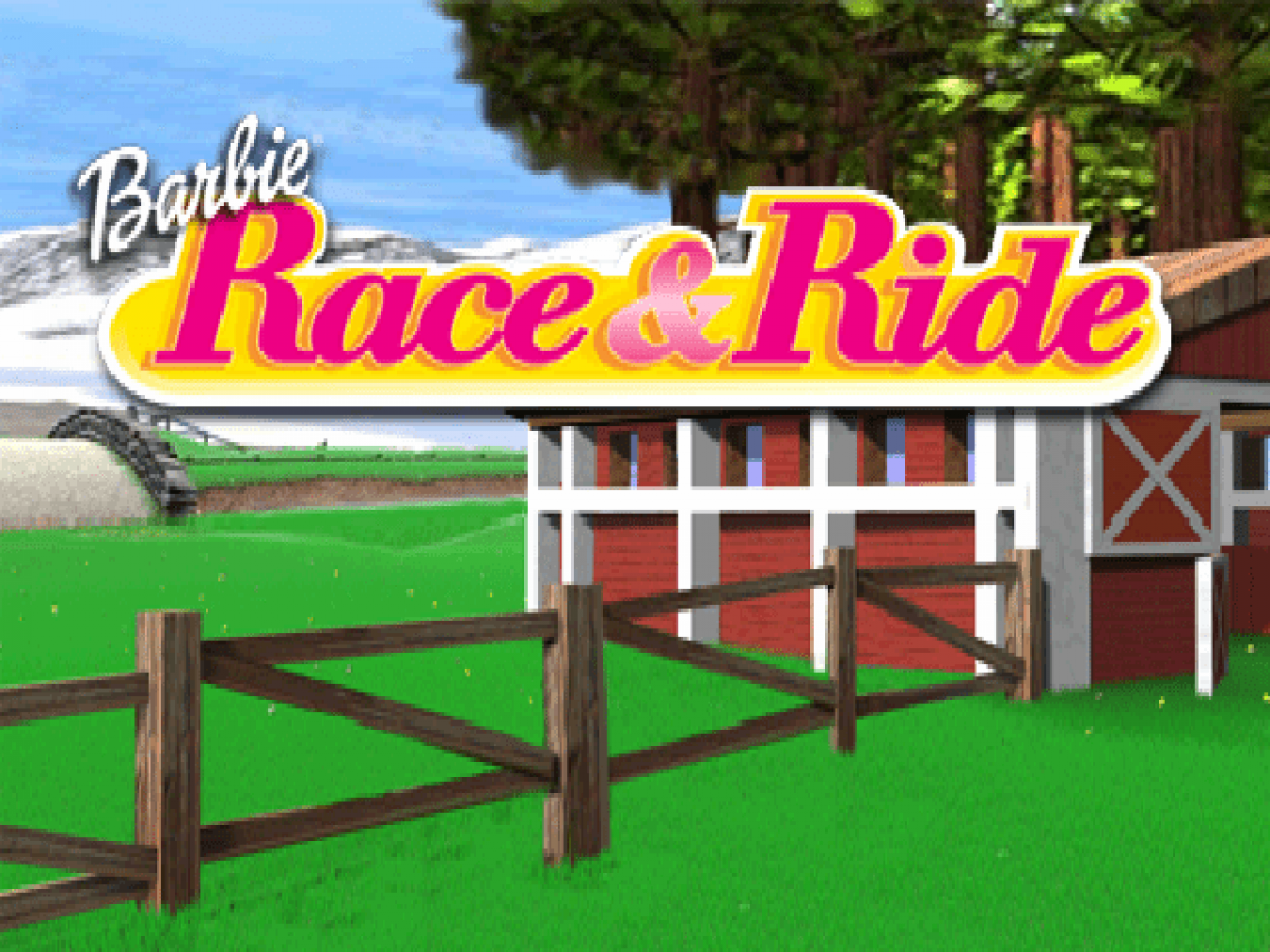 Barbie Race and Ride homescreen for PlayStation 1 PS1 retro video game