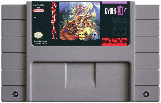 Brutal Paws of Fury cartridge for Super Nintendo Entertainment System (SNES) retro video game