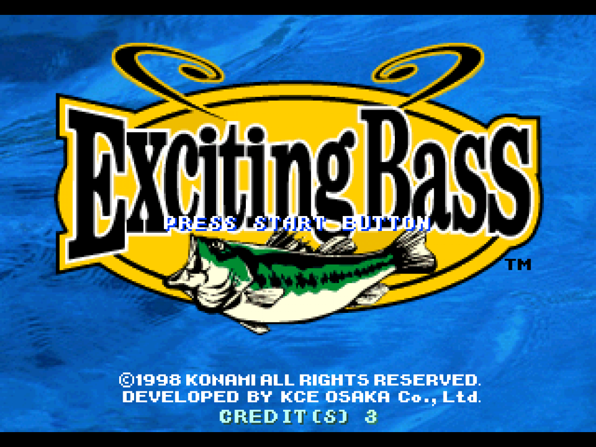 Fisherman's Bait title screen for PlayStation 1 (PS1) retro fishing video game