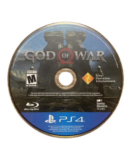 God of War 2018 for PS4 featuring epic Norse mythology action and cinematic storytelling disc