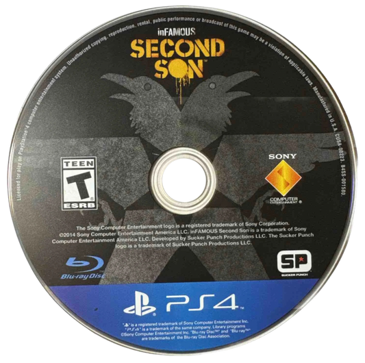 Infamous: Second Son – PlayStation 4 (PS4) video game disc, open-world superhero action-adventure title for PS4
