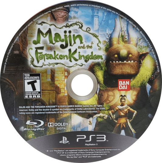 Majin and the Forsaken Kingdom disc art for PlayStation 3 (PS3) video game