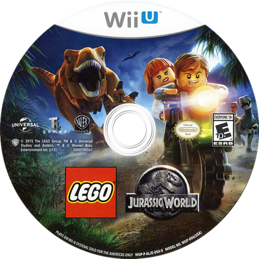 LEGO Jurassic World disc art for Nintendo Wii U WiiU video game