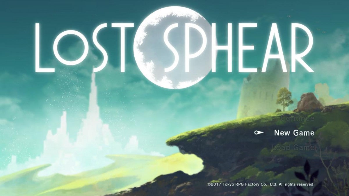 Lost Sphear PAL Import title page for Nintendo Switch JRPG video game