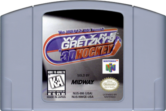 Wayne Gretzky's 3D Hockey Nintendo 64 game featuring fast-paced arcade hockey action on N64 cartridge