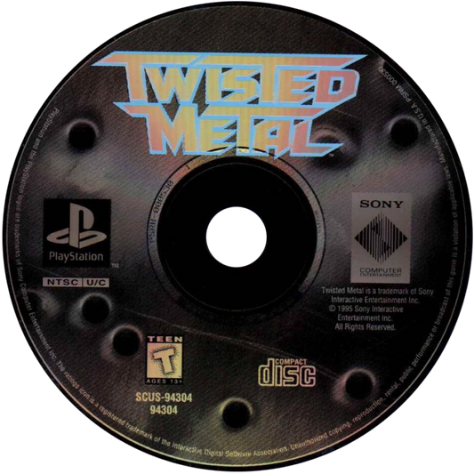 Twisted Metal Long Box Sony PlayStation 1 PS1 video game featuring vehicular combat gameplay weapon based battles explosive vehicle action destructive arenas iconic Twisted Metal characters competitive gameplay long box edition retro video game collection collectible gaming appeal disc