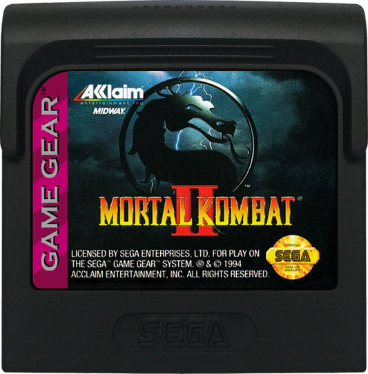Mortal Kombat II cartridge for Sega Game Gear (GG) video game