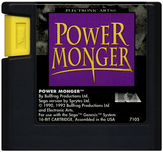 Powermonger cartridge for Sega Genesis (GEN) video game