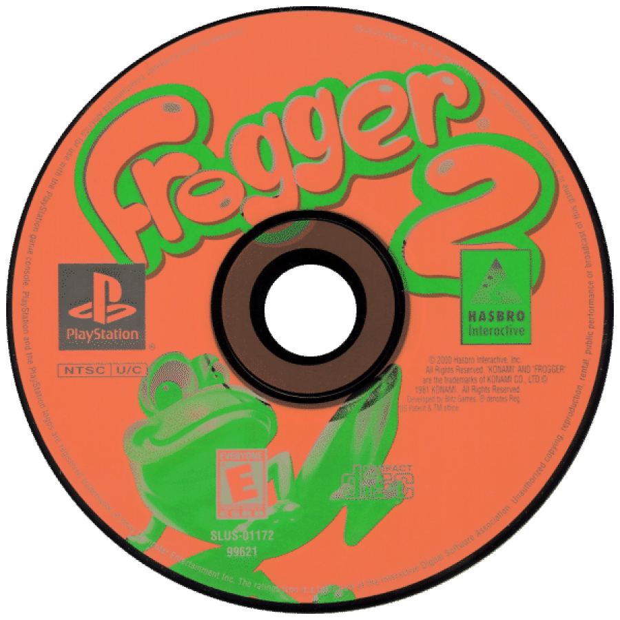 Frogger 2: Swampy's Revenge disc for PlayStation 1 (PS1) retro video game