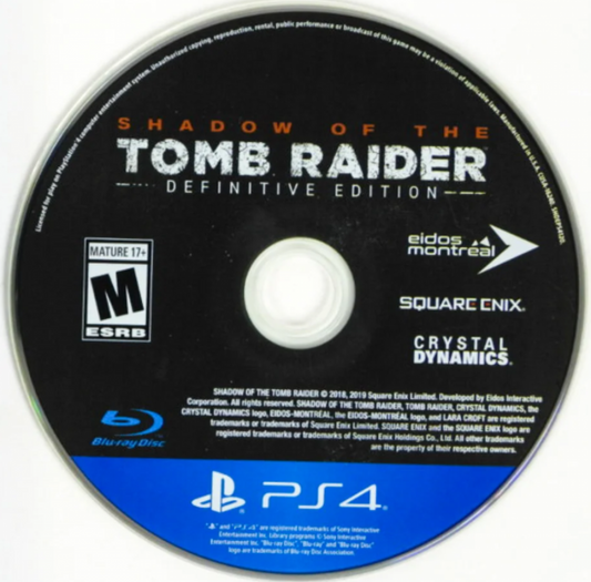 Shadow of the Tomb Raider Definitive Edition PlayStation 4 PS4 video game, action adventure, exploration and puzzles, Lara Croft, complete edition disc