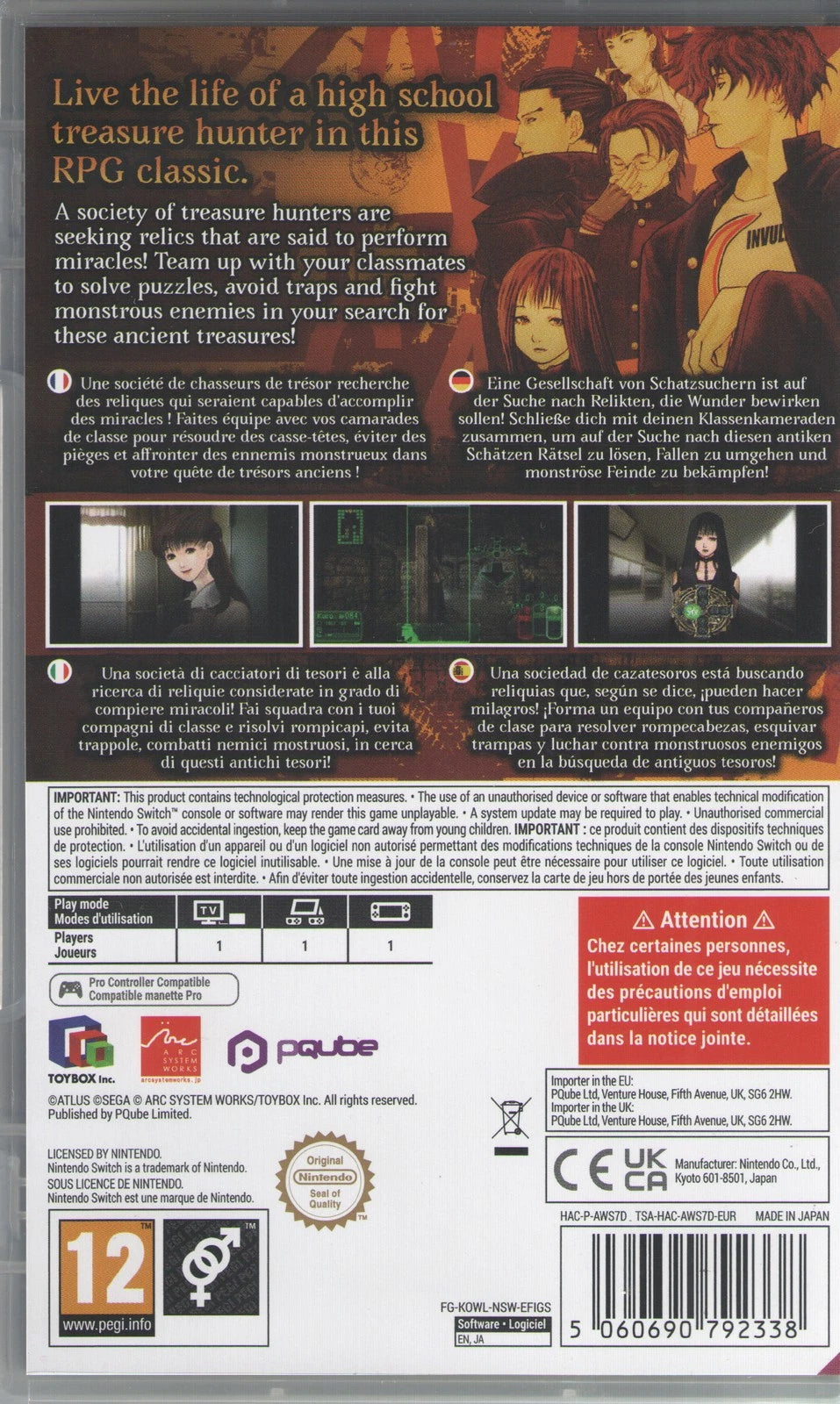 Kowloon High School Chronicles back cover art for Nintendo Switch (NS) video game