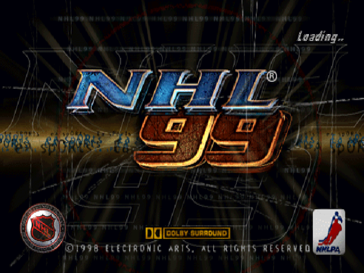 NHL 99 title card for PlayStation 1 (PS1) retro ice hockey video game