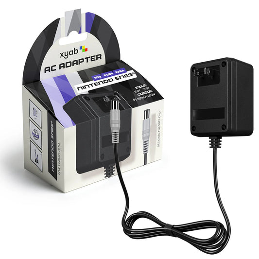 Nintendo SNES power adapter with cable and connector for powering Super Nintendo console