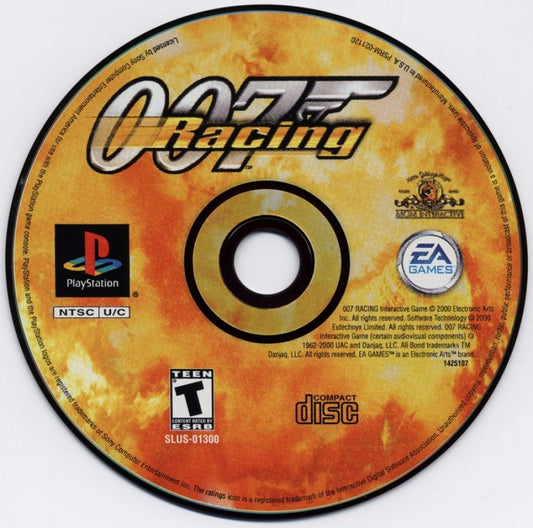 007 Racing disc image for PlayStation 1 (PS) retro racing video game