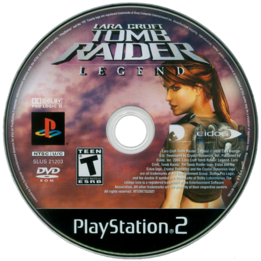 Tomb Raider: Legend – PlayStation 2 (PS2) video game disc, action-adventure.