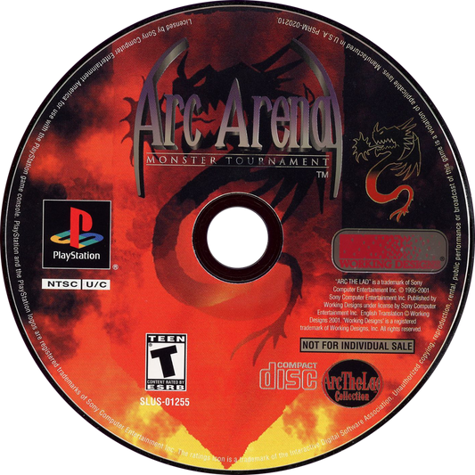 Arc the Lad PS1 tactical RPG strategy role playing game anime fantasy adventure turn based grid combat story driven campaign Working Designs style classic JRPG retro gaming PlayStation software video game title disc 1