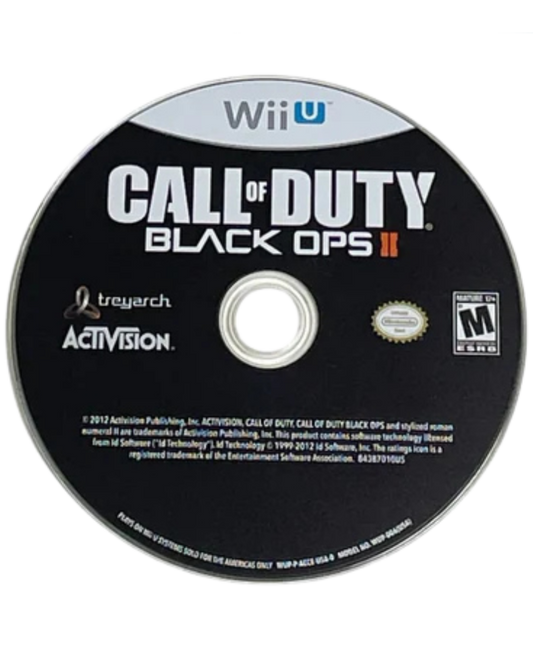Call of Duty Black Ops II disc cover art for Nintendo Wii U (Wii U) first-person shooter video game.