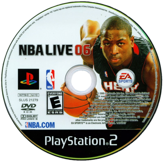 NBA Live 06 PlayStation 2 PS2 video game, basketball sports simulation, realistic NBA gameplay, franchise and multiplayer modes disc