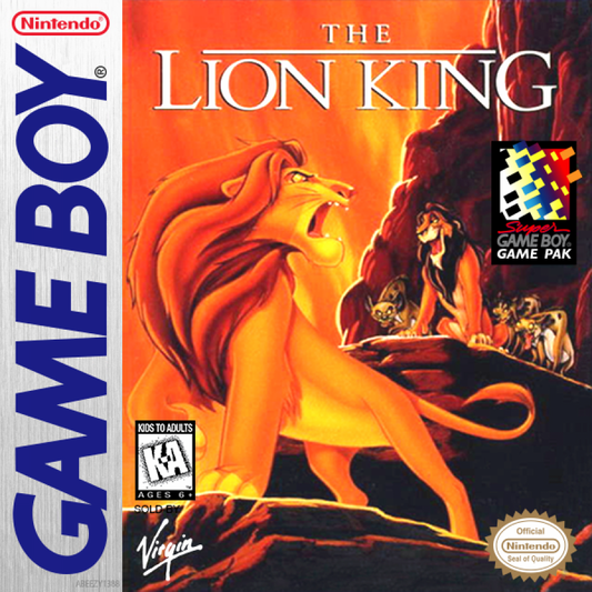 The Lion King cover art for Game Boy (GB) video game