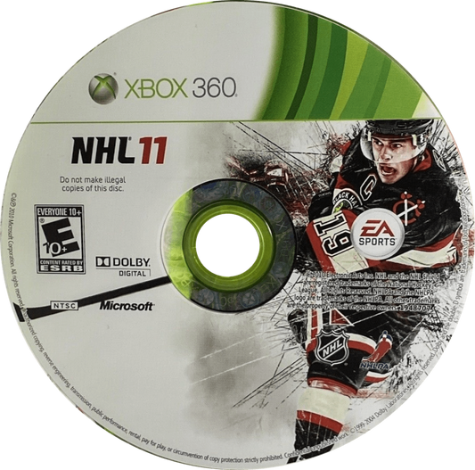 NHL 11 disc for Xbox 360 (X360) sports ice hockey video game