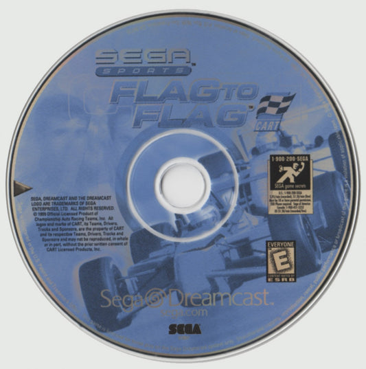 Flag to Flag game for the Sega Dreamcast featuring motorcycle racing simulation gameplay with realistic physics track racing modes time trials and competitive races focused on high speed two wheeled motorsport competition disc