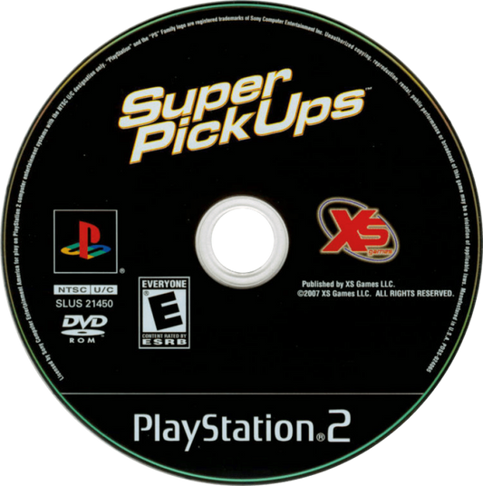 Super Pickups – PlayStation 2 (PS2) video game disc, arcade racing.