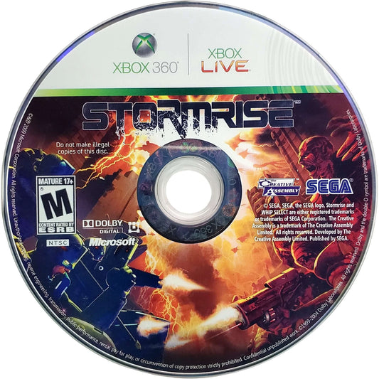 Stormrise disc for Xbox 360 (X360) real-time tactics strategy video game