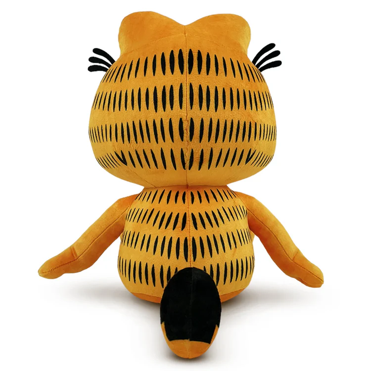 Garfield Sit 9 inch plush toy featuring classic comic strip character design soft stuffed collectible official Garfield merchandise and adorable display plush for fans rear view of plush