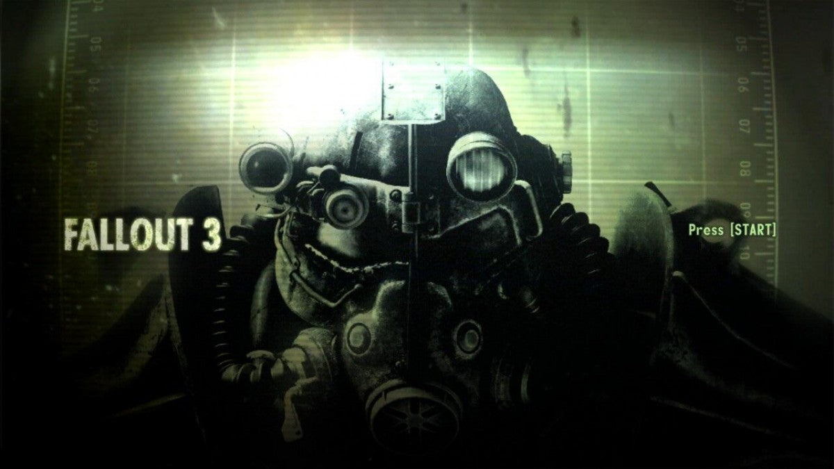 Fallout 3 start screen for Xbox 360 (X360) post-apocalyptic role-playing video game