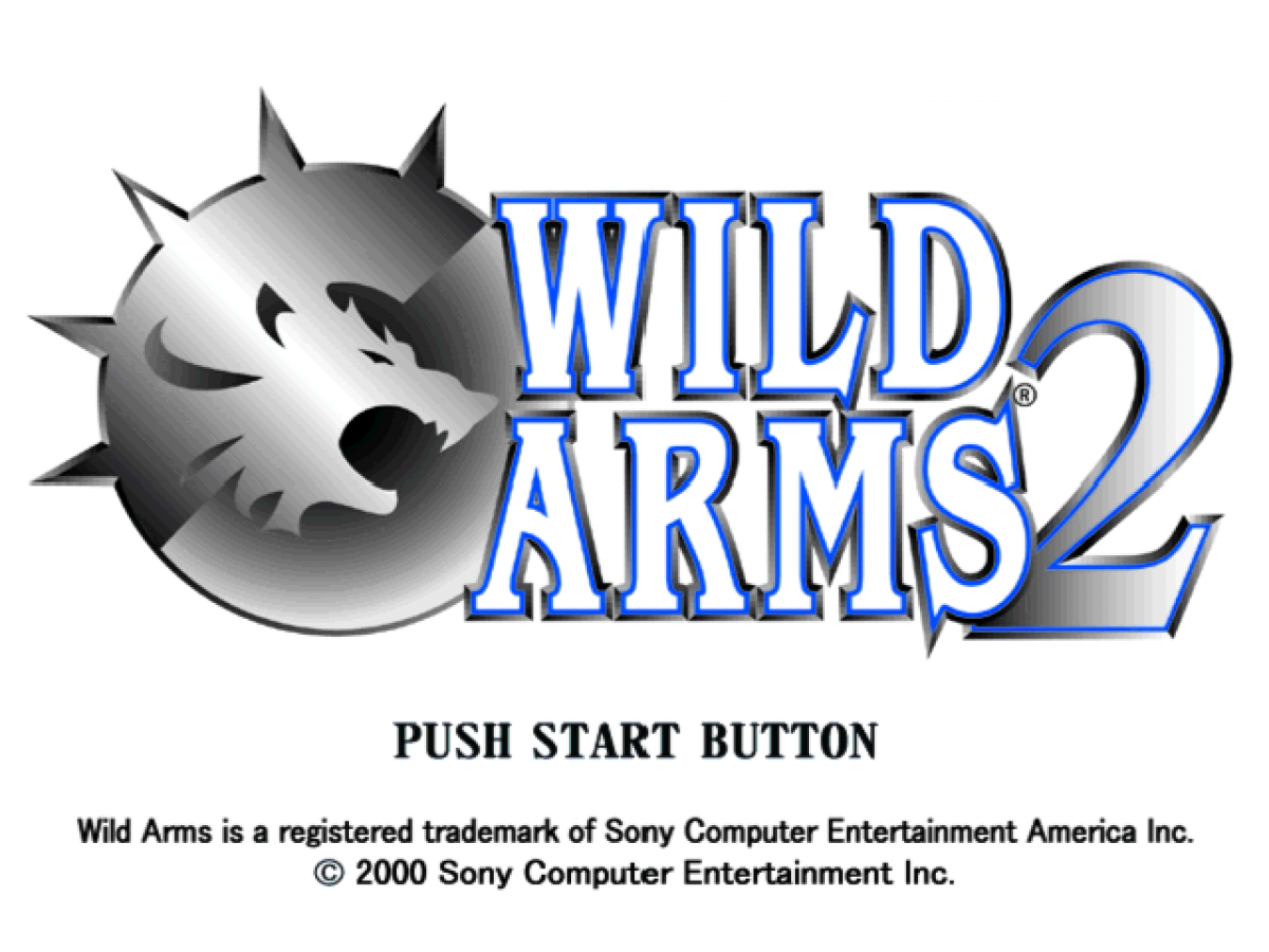 Wild Arms 2 start screen for PlayStation 1 (PS1) role-playing video game
