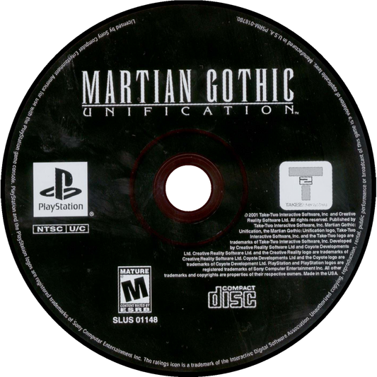 Martian Gothic Unification PS1 PlayStation 1 survival horror sci fi mystery game space station horror investigation zombie infection puzzle solving retro video game disc