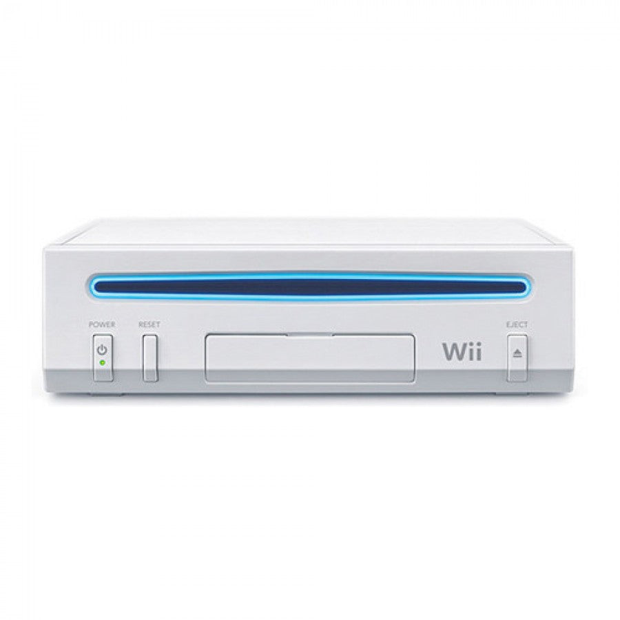 Wii Console V2 inspired design featuring streamlined Nintendo gaming hardware aesthetic family friendly motion controls compact white console design casual multiplayer entertainment iconic seventh generation gaming nostalgia home console presentation front angle