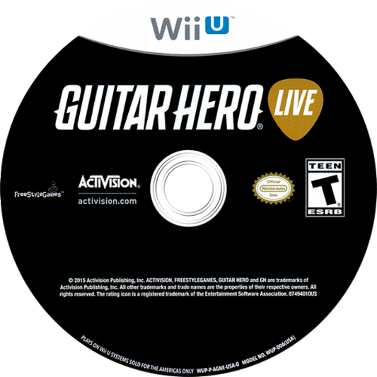 Guitar Hero Live disc art for Nintendo Wii U WiiU video game