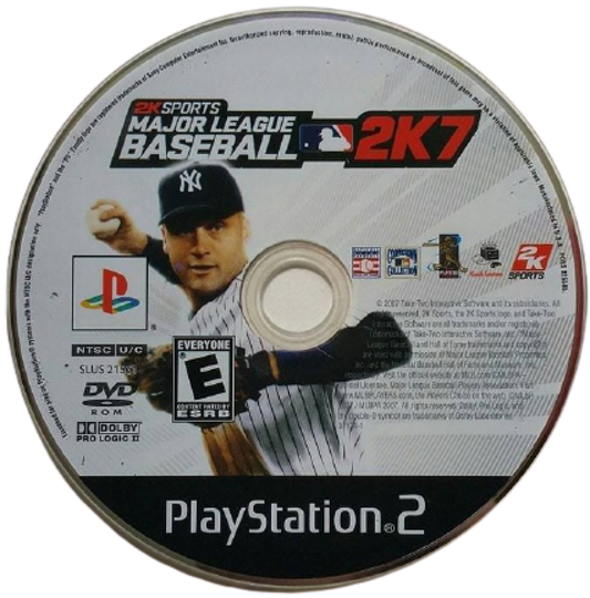 Major League Baseball 2K7 disc art for PlayStation 2 (PS2) sports video game
