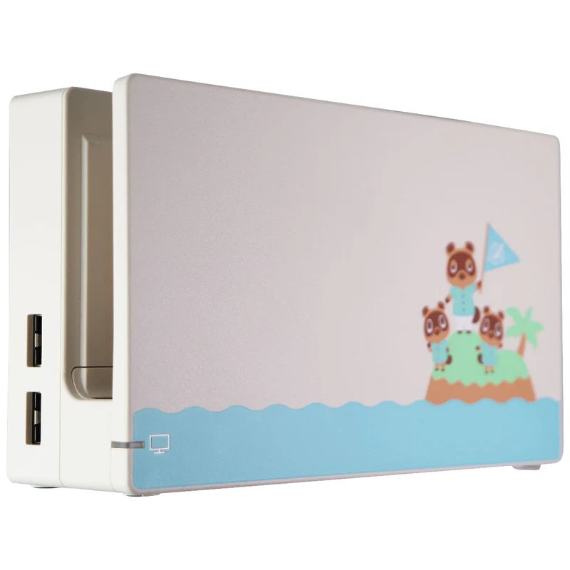 Animal Crossing edition Nintendo Switch dock featuring themed artwork inspired by Animal Crossing New Horizons and compatible with standard Nintendo Switch consoles