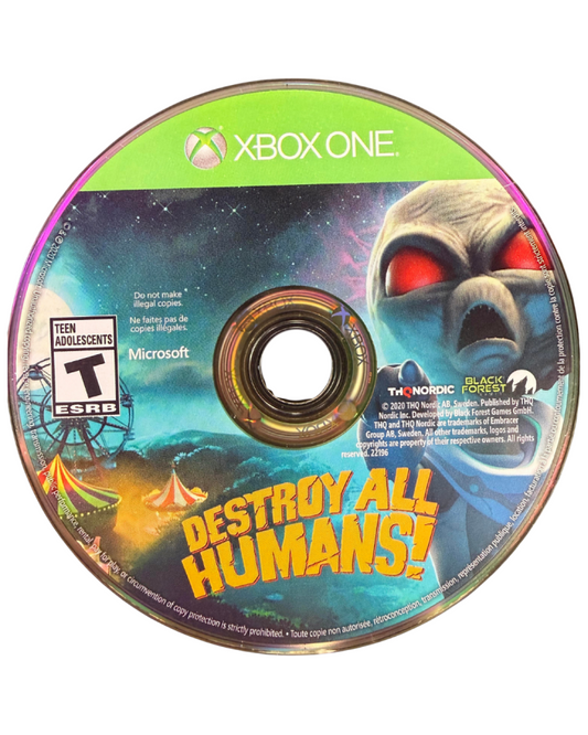 Destroy All Humans for Xbox One action adventure alien invasion video game featuring open world destruction humorous sci fi storyline enhanced graphics and classic cult favorite remake gameplay experience disc