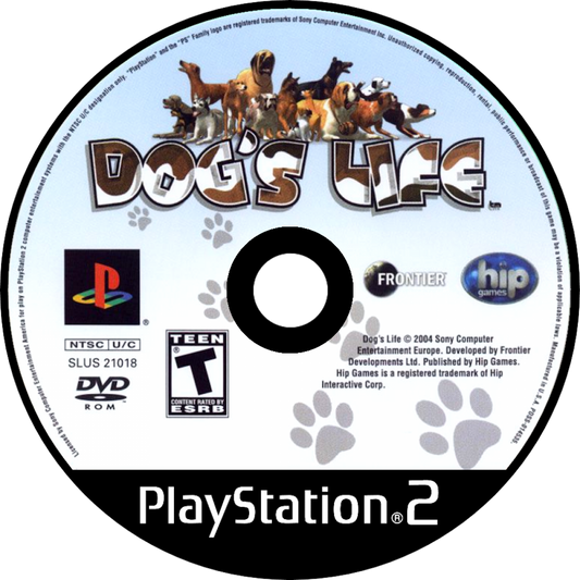Dog’s Life PlayStation 2 PS2 video game, action adventure platformer, dog-themed exploration and mini-games, classic console title disc